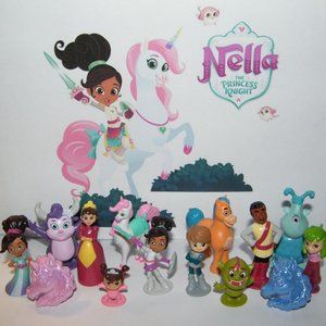 Nella the Princess Knight Party Favors Set of 14 with 12 Figures and 2 UniRings